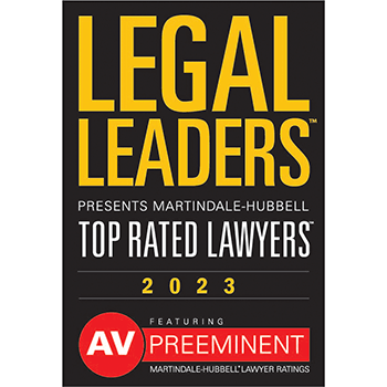 martindale-hubbell - legal leaders - top rated lawyers 2023 badge